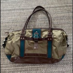 DKNY leather/suede/leather small duffel/tote bag